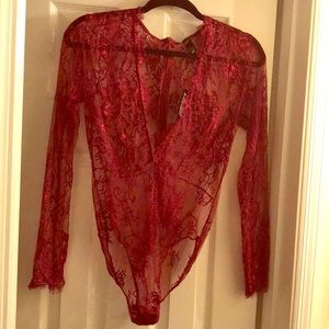 NWT Lacy sheer bodysuit!